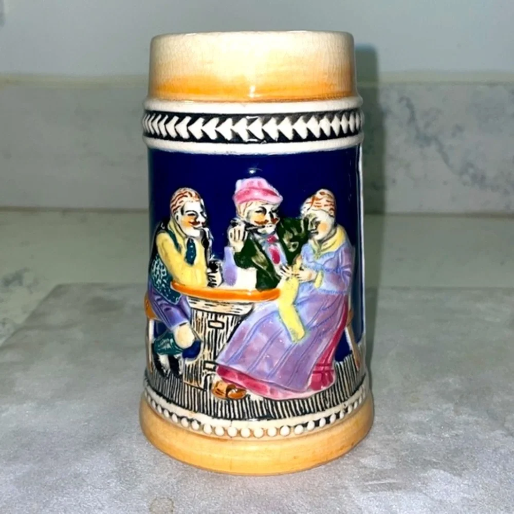 Vintage Lot of 3 Beer Steins Made in Occupied Japan Tavern Dog Mountain Scenes - Picture 5 of 16